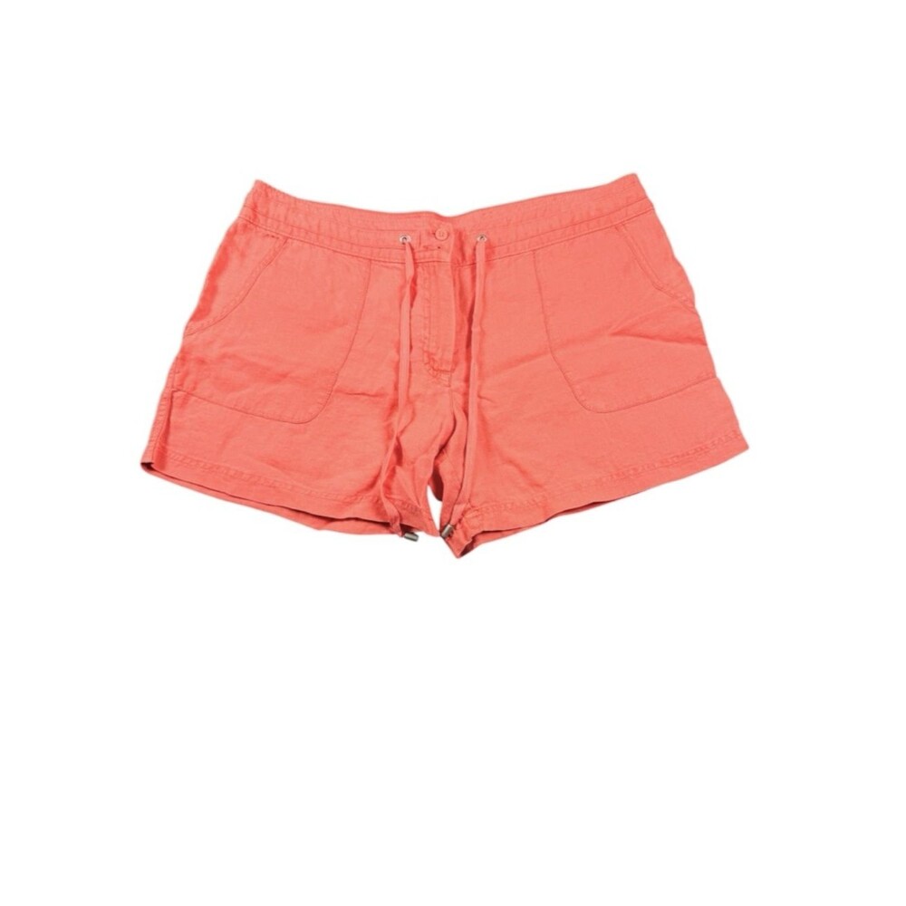 Tommy Bahama Linen Shorts Womens 14 Coral Drawstring Beach Resort